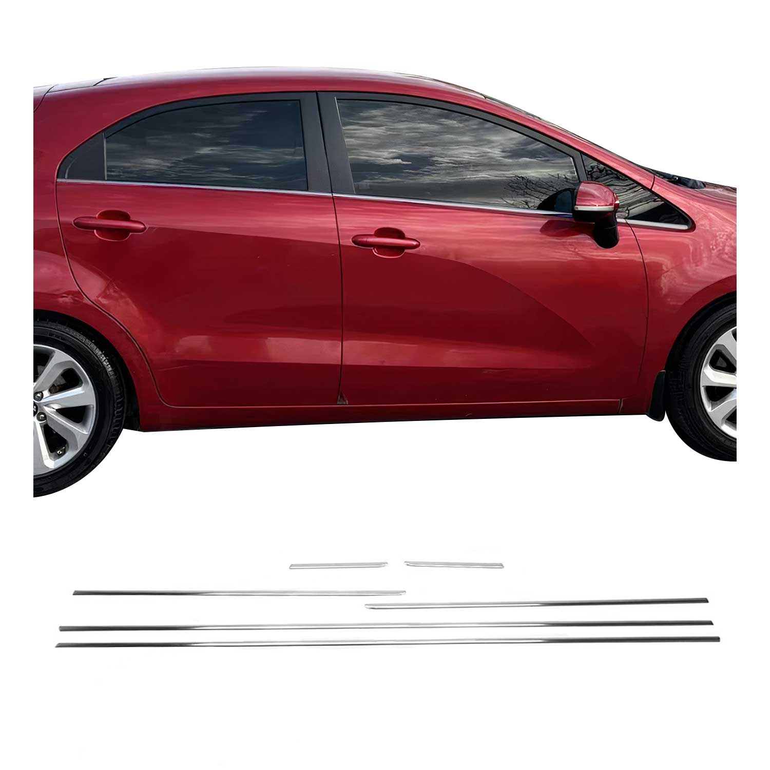 Garniture de Fenêtre pour Kia Rio HB 2011-2017 Acier Inox 6Pcs