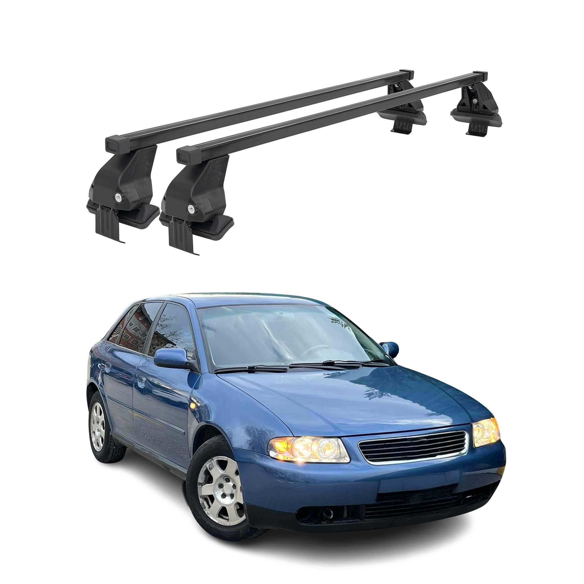 Barres de toit transversales Menabo pour Audi A3 8L 5Porte 1996-2003 Noir 2Pcs