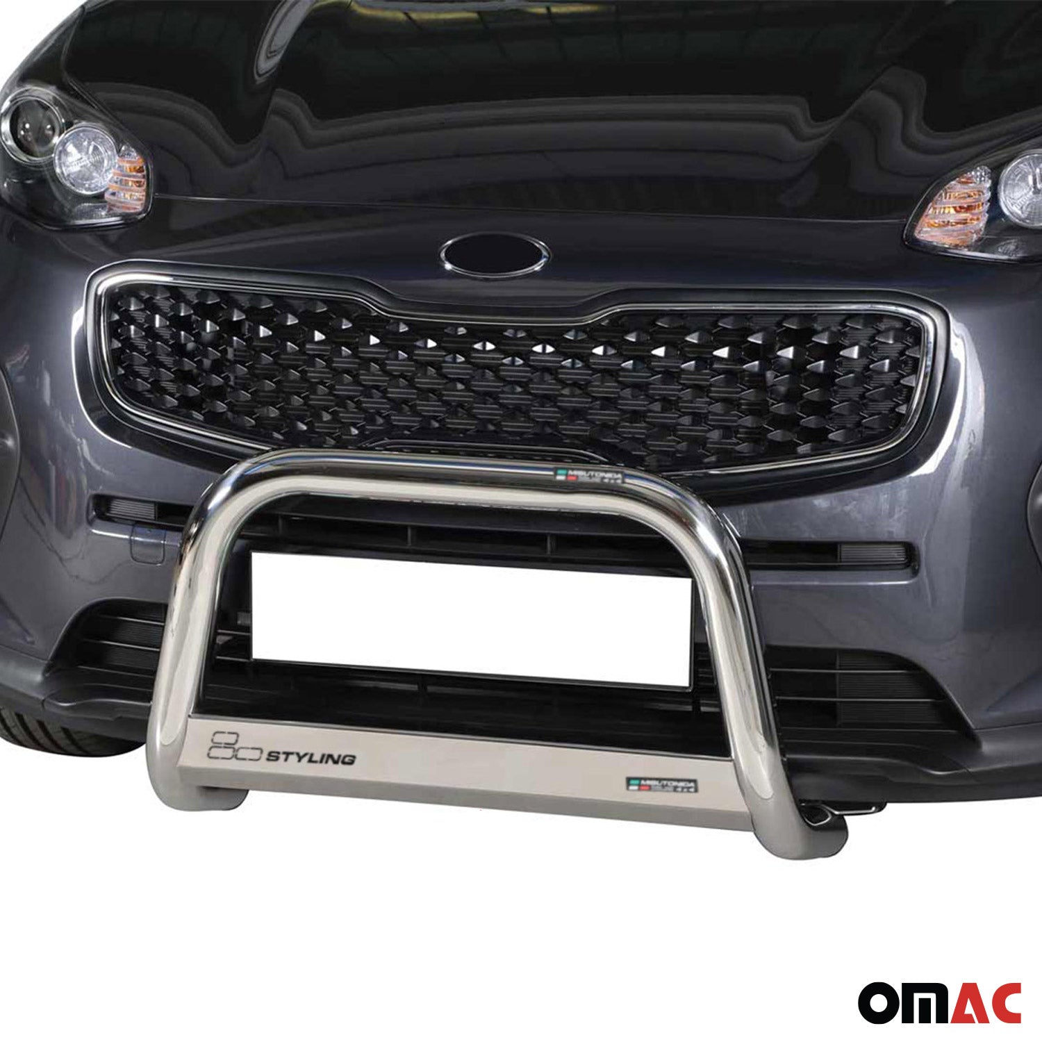 Pare-buffle Avant pour Kia Sportage 2016-2018 63 mm en Acier Gris