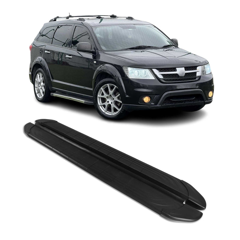Marchepieds Latéraux pédale pour Fiat Freemont 2011-2016 2Pcs Aluminium Noir