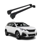 Barres De Toit Transversales pour Peugeot 5008 2017-2024 Aluminium 2Pcs Noir ABE