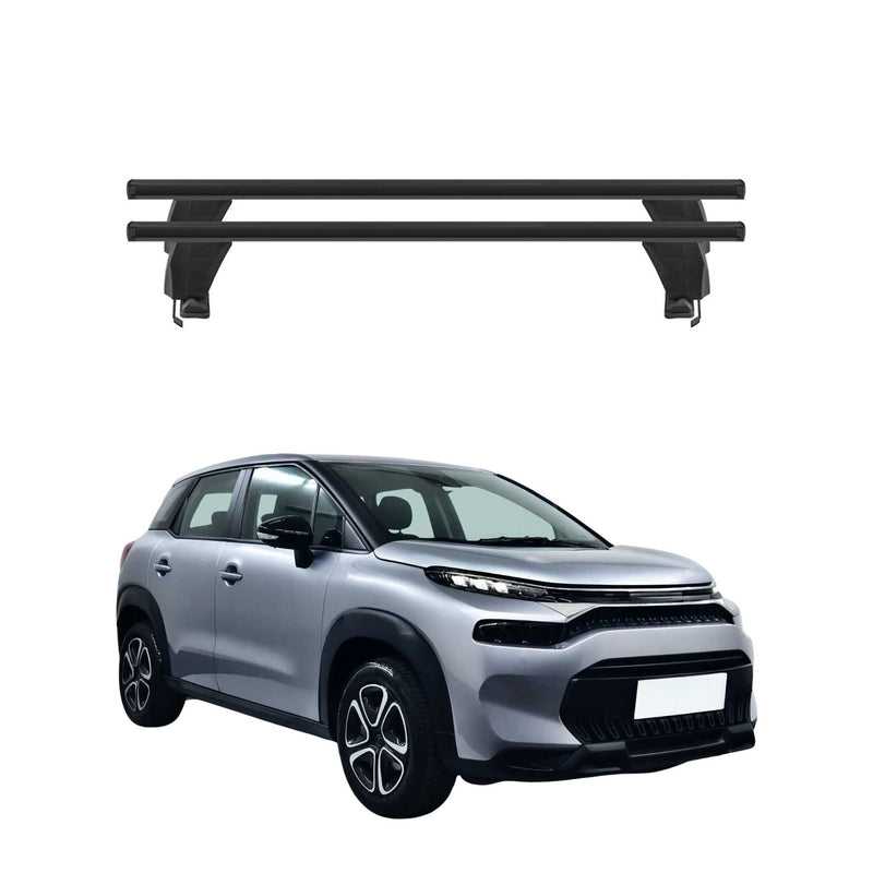 Menabo Barres de toit transversales pour Citroen C3 Aircross 2017-24 Alu Noir 2x