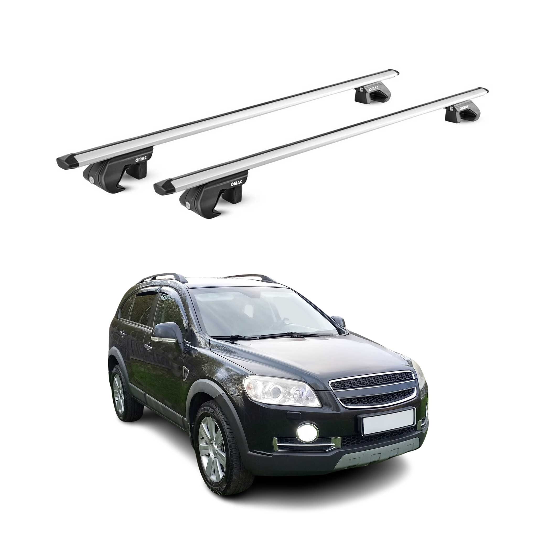 Barres de toit transversales pour Chevrolet Captiva 2006-2016 Alu Gris 2x ABE
