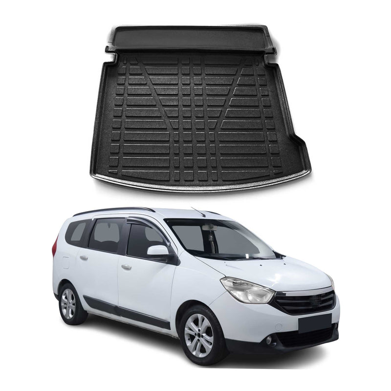 Tapis de Coffre pour Dacia Lodgy 2012-2022 en TPE Noir