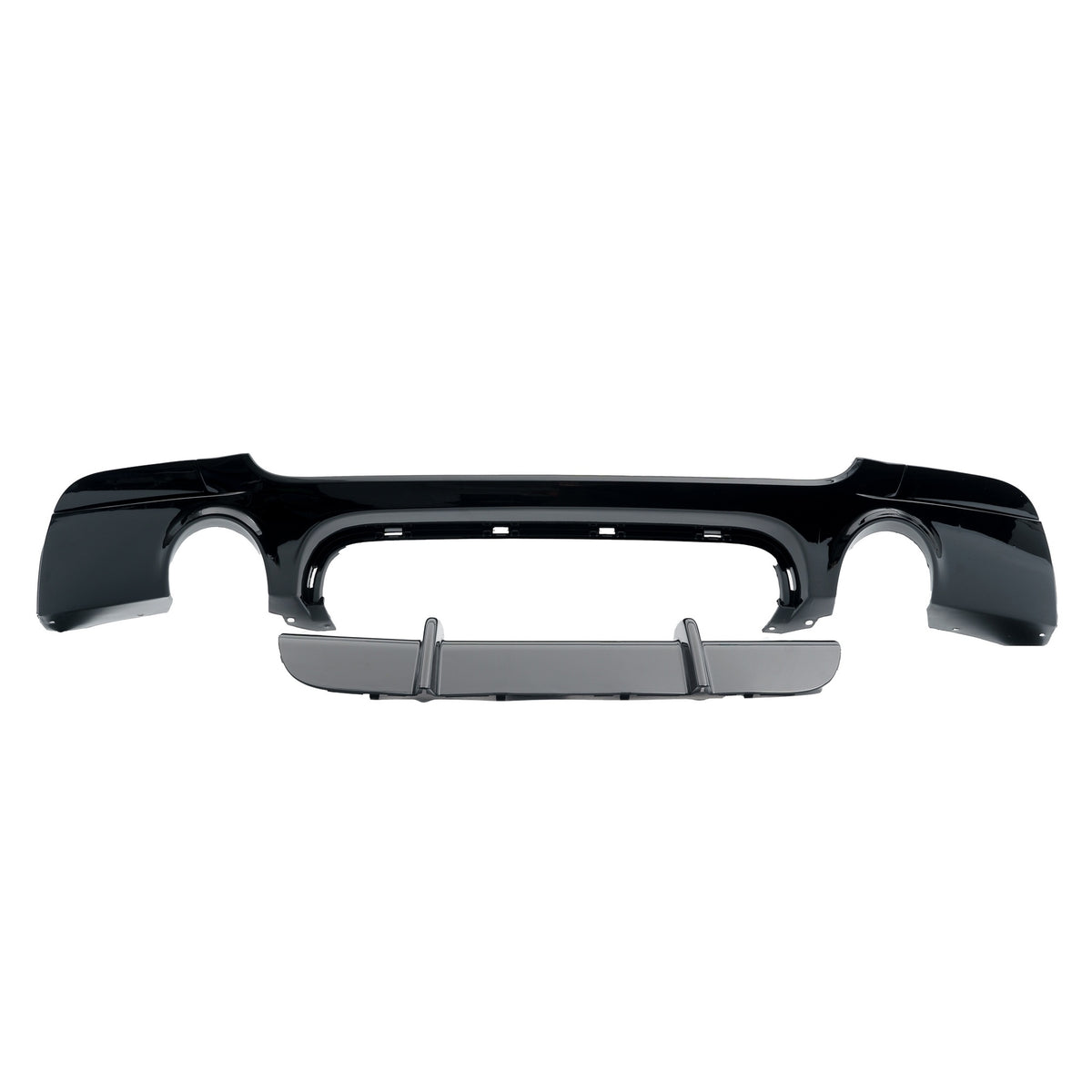 JOM Insert de Pare-choc Arrière pour BMW Série 3 E92/E93 2006-2013 Noir Brillant 1-Rohr (li/re)