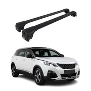 Barres De Toit Transversales pour Peugeot 5008 2017-2023 Aluminium 2Pcs Noir ABE