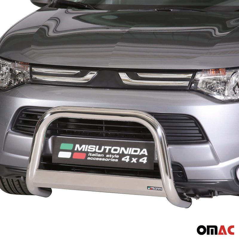 Pare-buffle Avant pour Mitsubishi Outlander 2013-2015 63 mm en Acier Gris