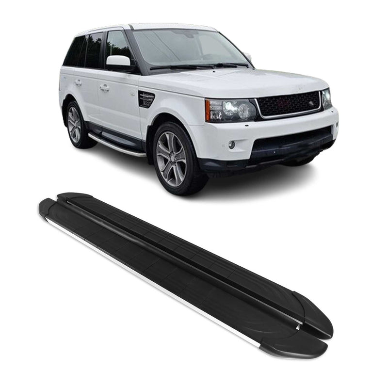 Marchepieds Latéraux pour Range Rover Sport L320 2005-2013 Alu Gris Noir 2Pcs