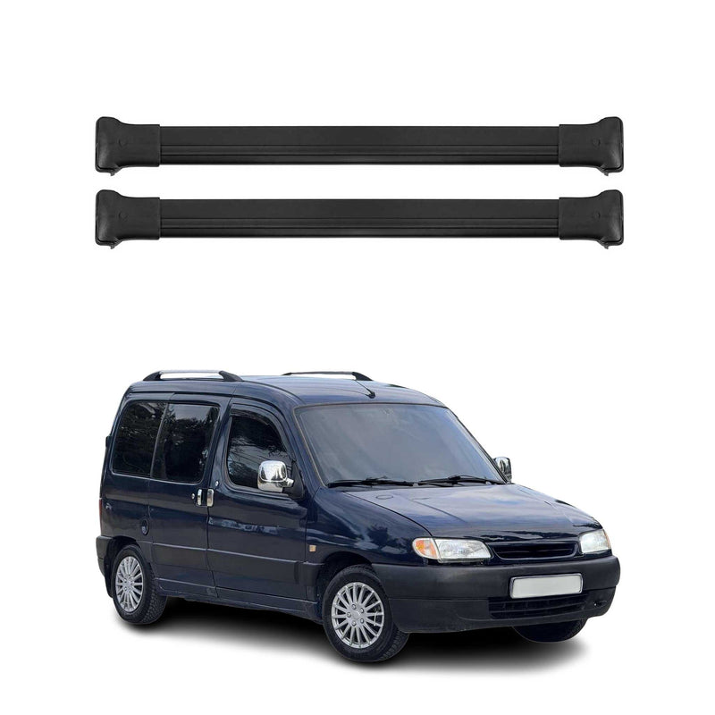 Barres de toit transversales pour Citroen Berlingo 1996-2008 Aluminium Noir