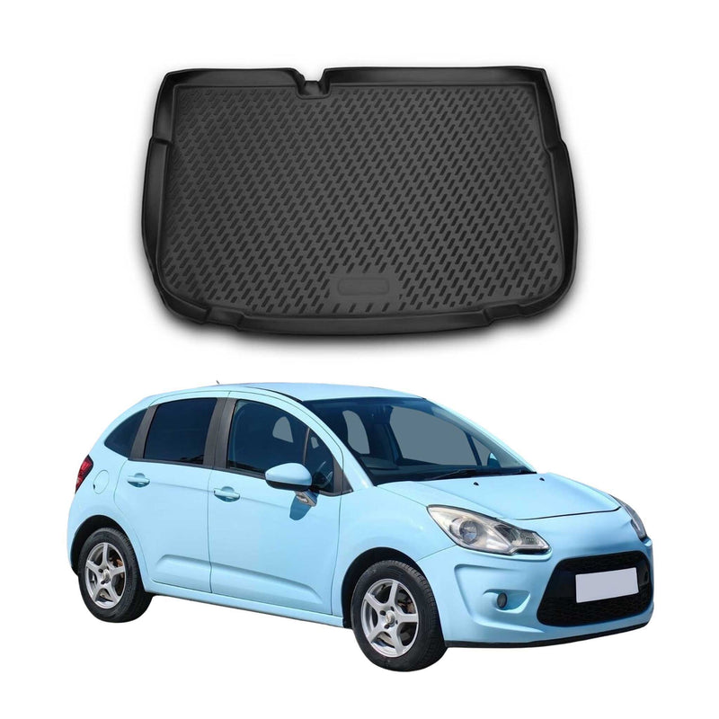 Tapis de Coffre pour Citroen C3 2009-2016 TPE Noir