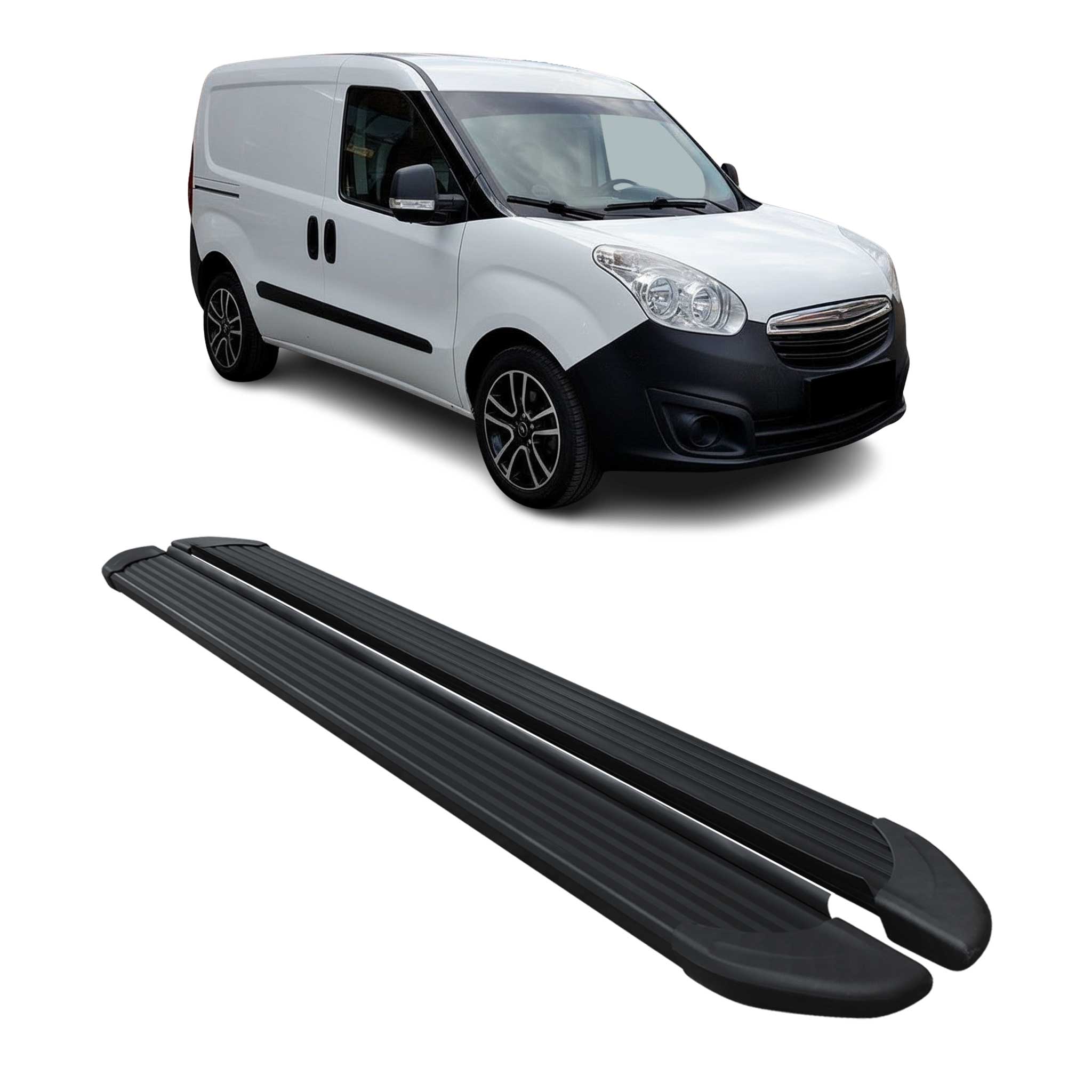 Marchepieds Latéraux pour Opel Combo 2012-2019 Noir Aluminium L1 Court 2Pcs