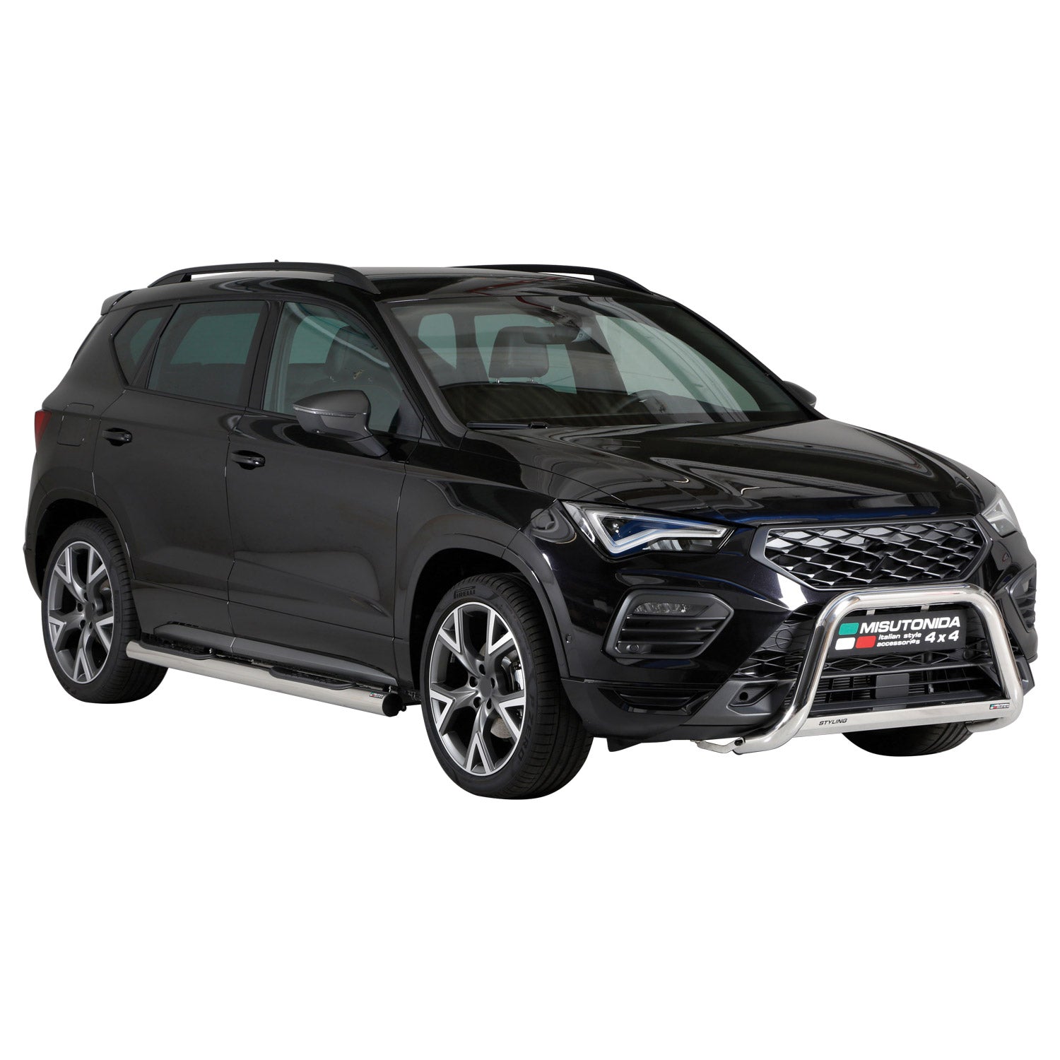 Pare-buffle Avant pour Seat Ateca 2021-2026 FL 63mm en Acier Inoxydable Argent