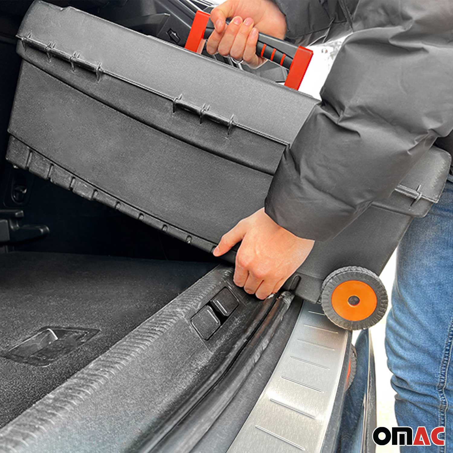 OMAC Protection de Pare-Chocs pour Audi Q5 FY 2017-2025 Inox finition brossée