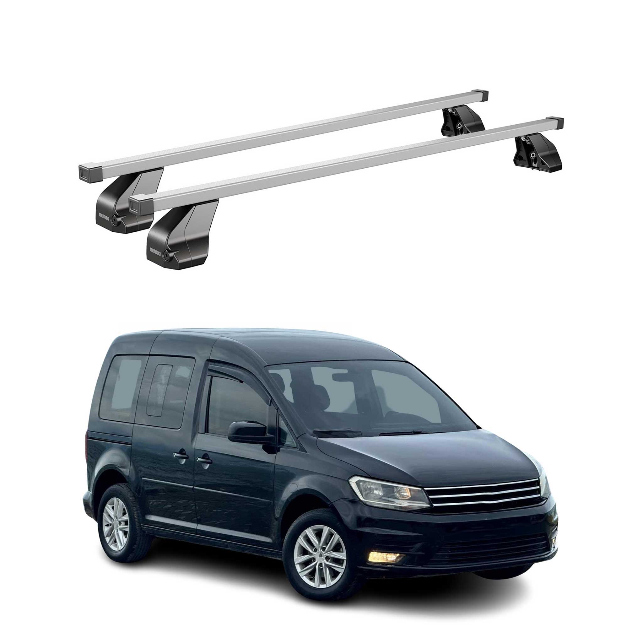 Barres de toit transversales pour VW Caddy 2015-2020 Acier Gris