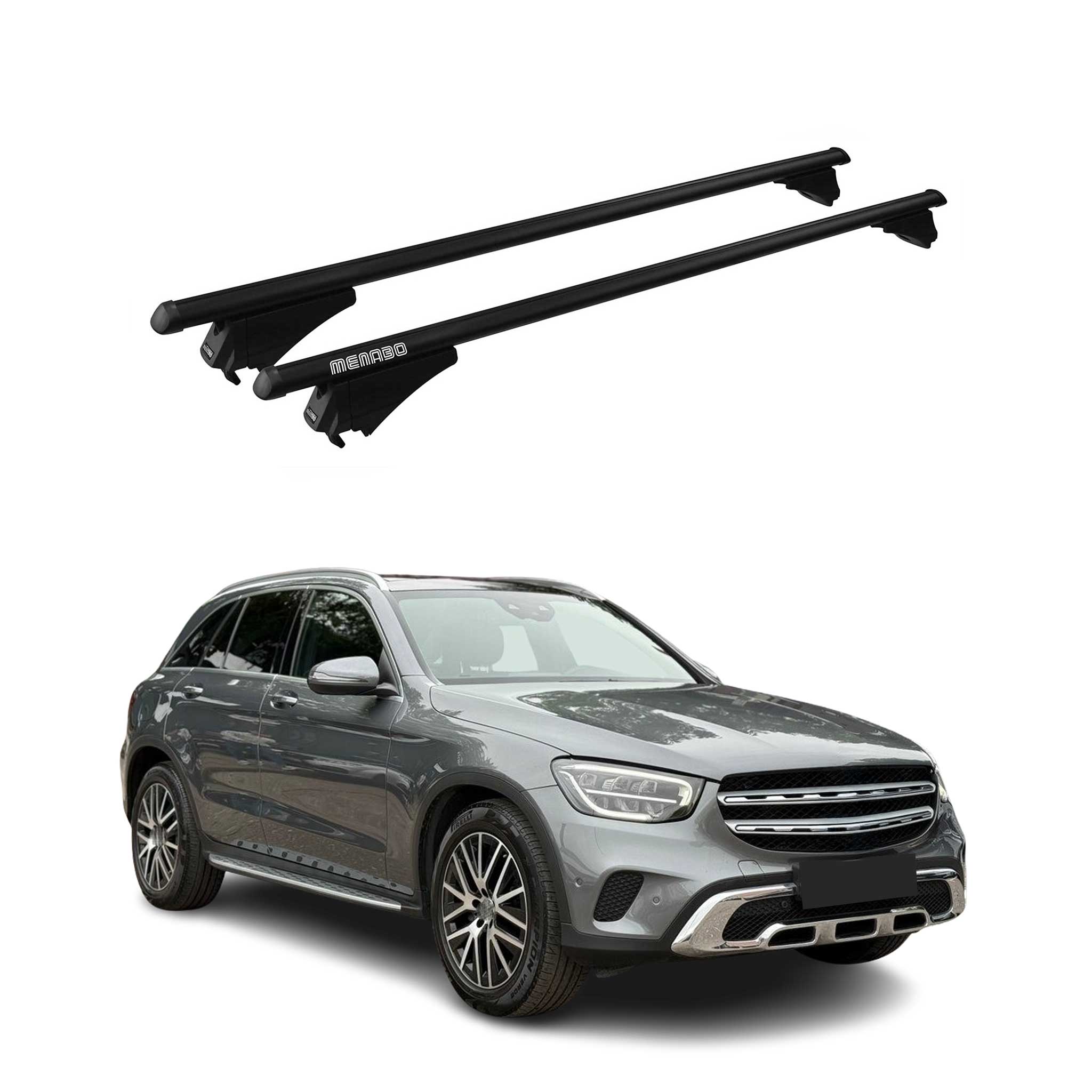 Tiger Barres de toit transversales pour Mercedes GLC X253 2020-2022 Noir