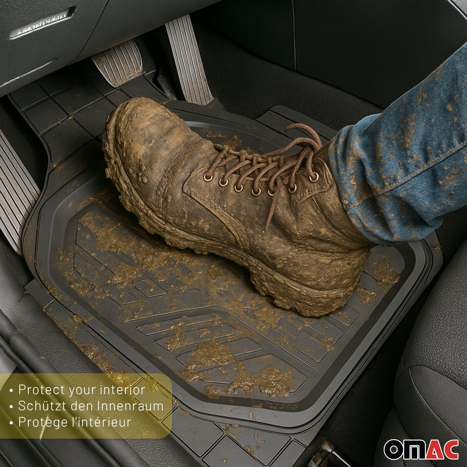 Tapis de Sol de Voiture Profond Antidérapant Imperméable pour Jeep Wrangler