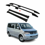 Kit Barres et Rails de Toit pour VW Transporter T5 T6 L1 Aluminium Noir