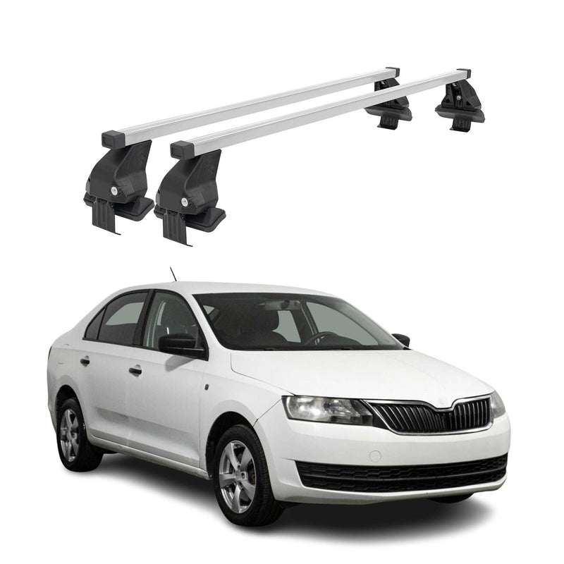 Barres de toit transversales pour Skoda Rapid 2012-2019 Gris