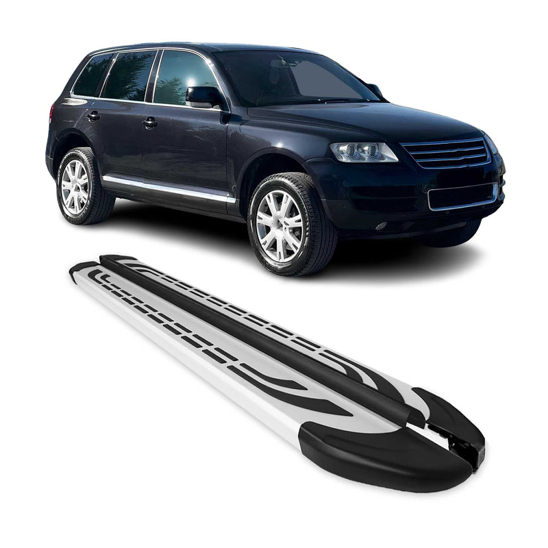 Marchepieds Latéraux pédale pour VW Touareg 2003-2010 Aluminium Gris 2Pcs