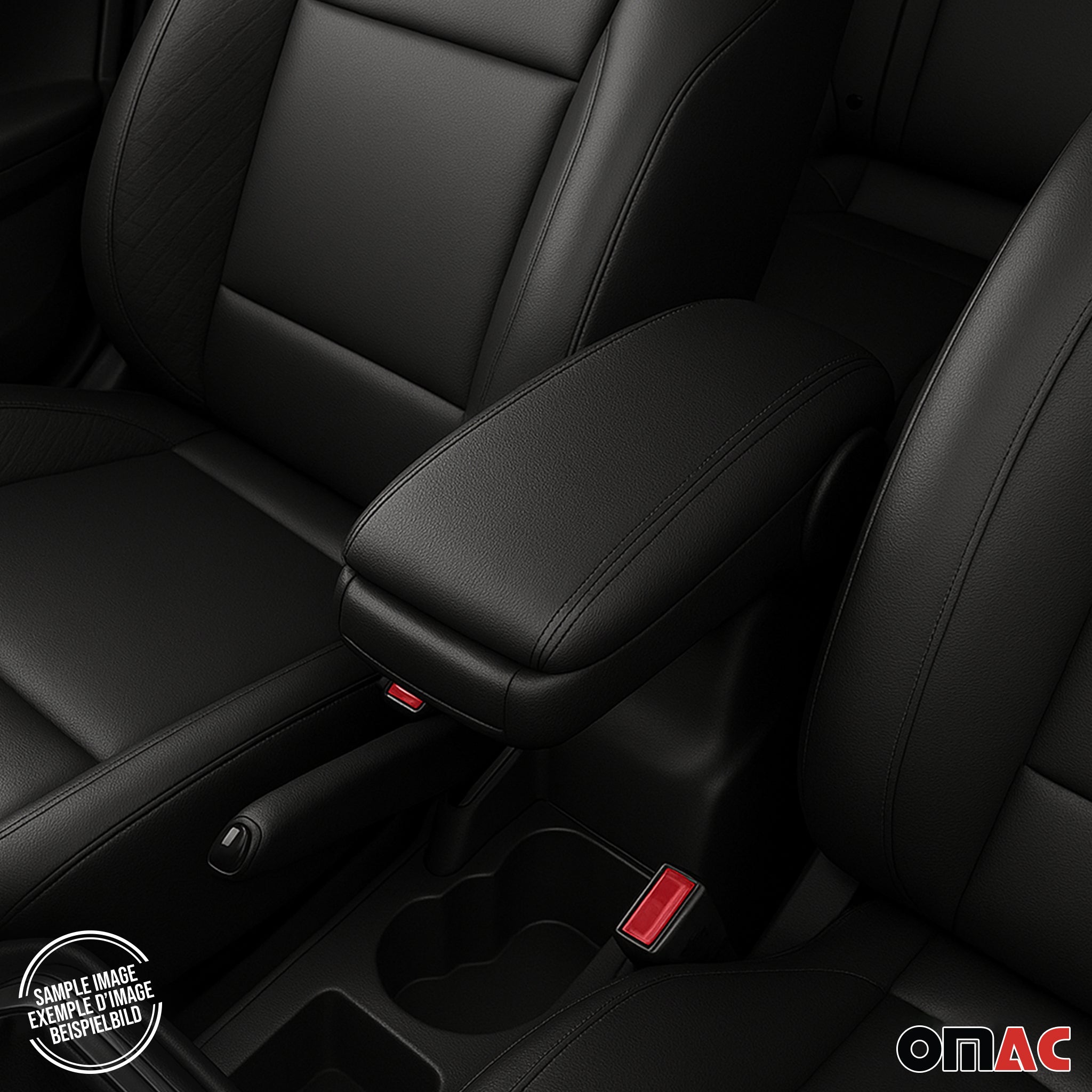 Accoudoir pour Fiat 500 500C 2016-2021 Facelift Vinyl Abs Noir