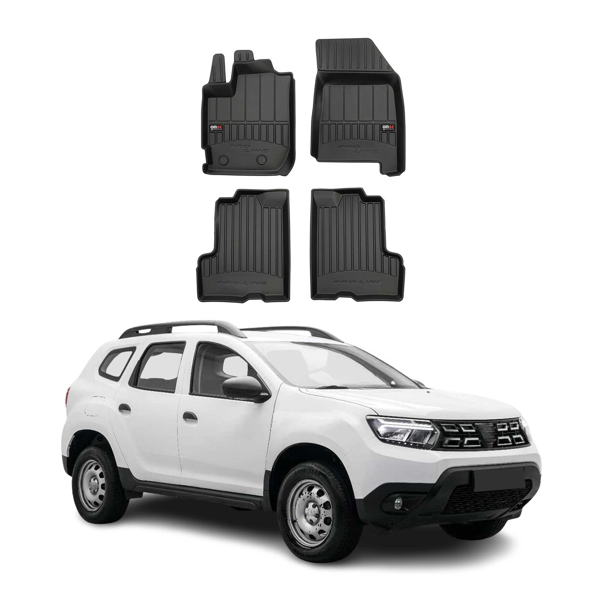 Tapis de Sol pour Dacia Duster 2017-2022 Caoutchouc TPE Noir