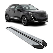 Marchepieds Latéraux pédale pour Peugeot 2008 2019-2026 Aluminium Argent 2Pcs
