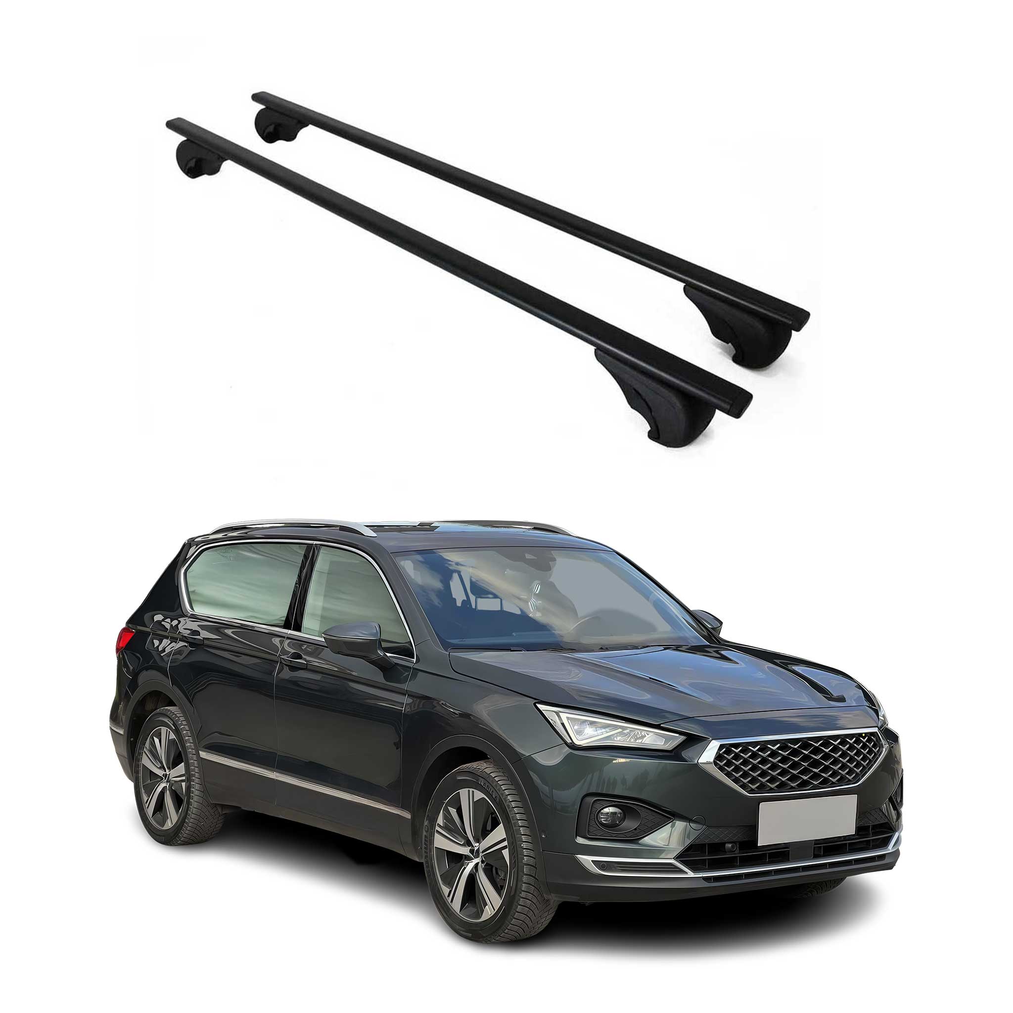 Barres de toit Transversales pour Seat Tarraco 2018-2024 Fer Noir