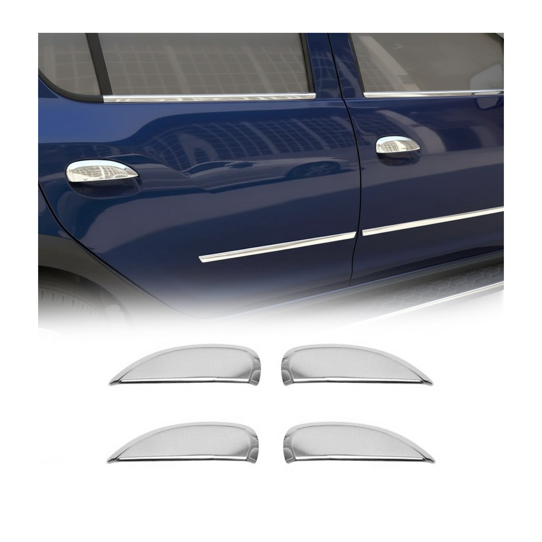 Couverture de poignée de porte pour Dacia Duster 2018-2024 en Acier Inoxydable
