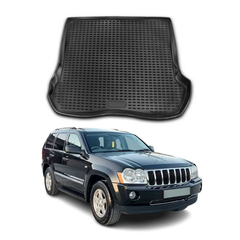 Tapis de Coffre pour Jeep Grand Cherokee 2005-2010 en caoutchouc TPE 3D Noir 1x