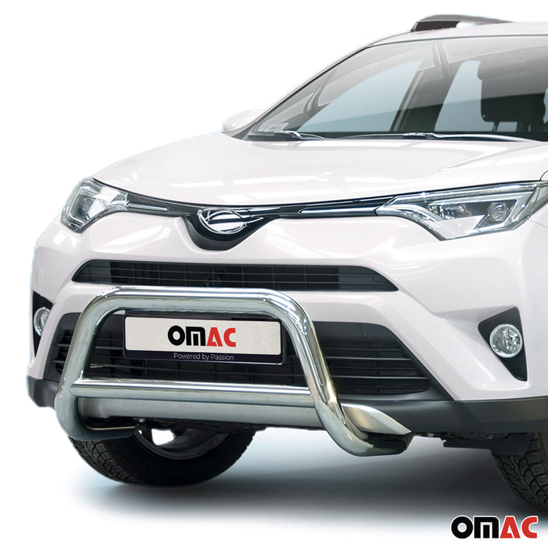 Pare-Buffle Avant Pour Toyota RAV4 2015-2018 en Acier Inoxy Argent