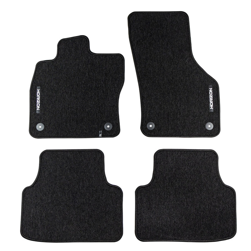 Tapis de Sol de Voiture pour VW Golf Sportsvan 2014-2020 Velours Noir 4Pcs