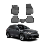 OMAC Tapis de sol pour VW Tiguan II 2016-2024 en caoutchouc TPE Noir 4 Pcs