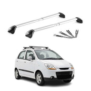 Barres de toit pour Chevrolet Matiz 2005-2011 Aluminium Gris Argenté 2pièces ABE