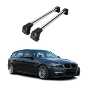 Barres de toit transversales pour BMW Série 3 E90 E91 2004-2012 Aluminium Gris