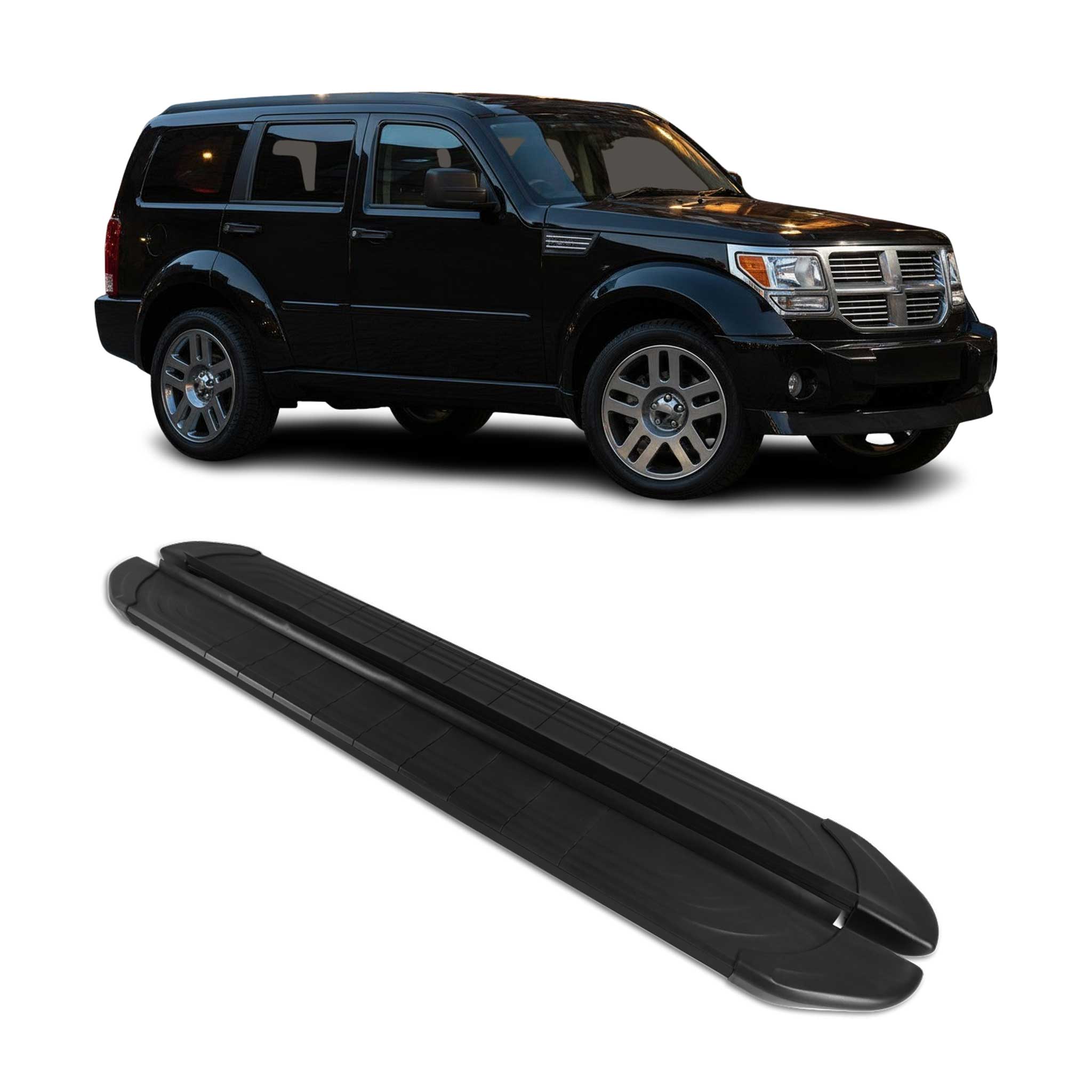 Marchepieds Latéraux pédale pour Dodge Nitro 2006-2012 2Pcs Aluminium Noir