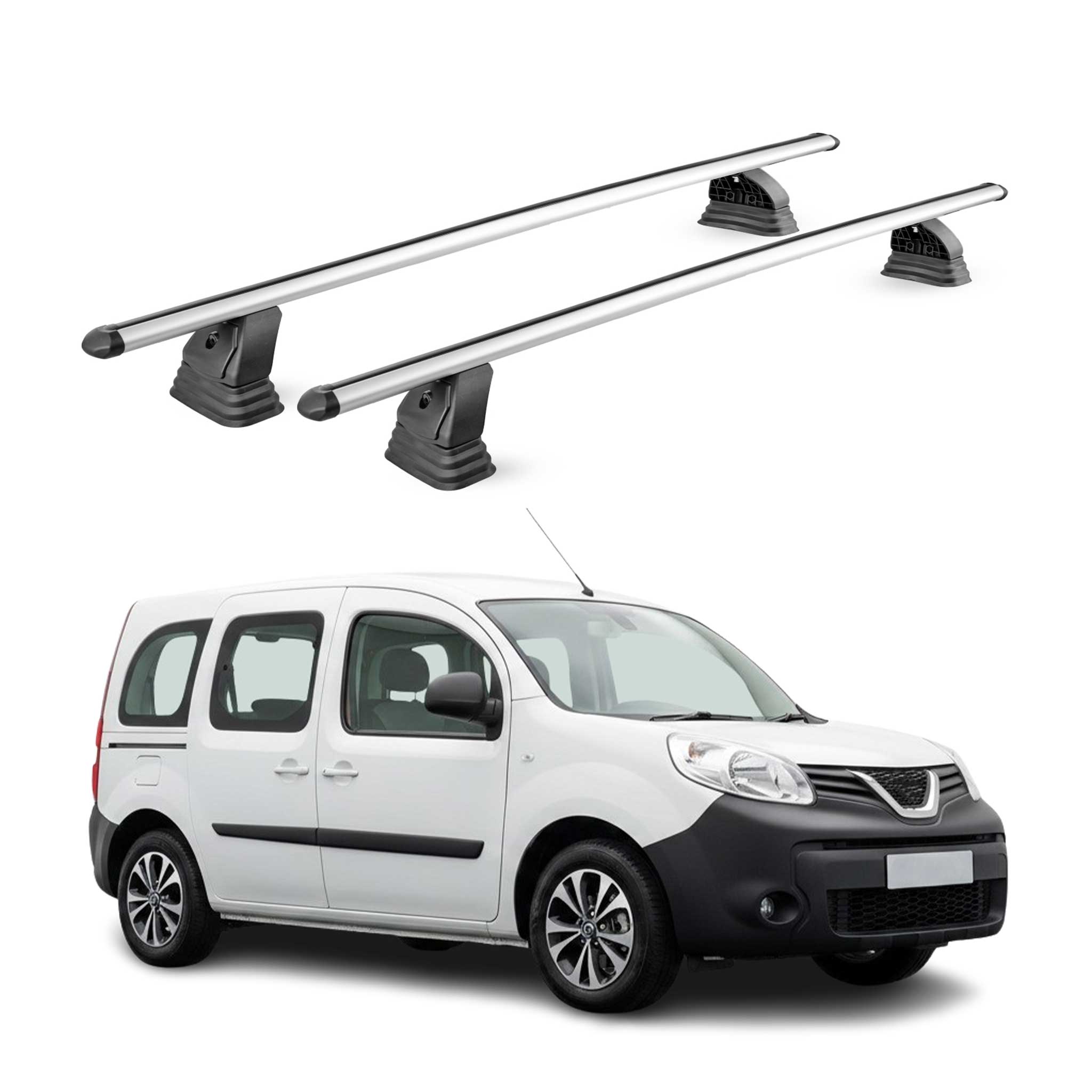 Barres de toit transversales Alu pour Nissan NV250 2019-2021 TÜV 75 kg Gris 2Pcs