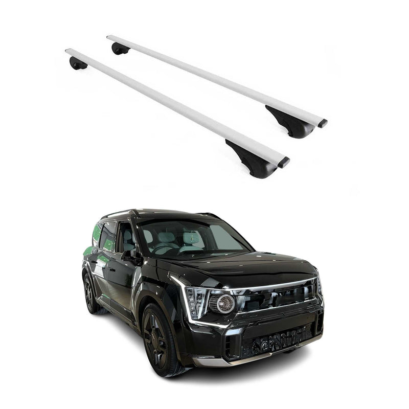 Barres de toit Transversales pour Kia EV9 GT-Line Gris 2 pcs