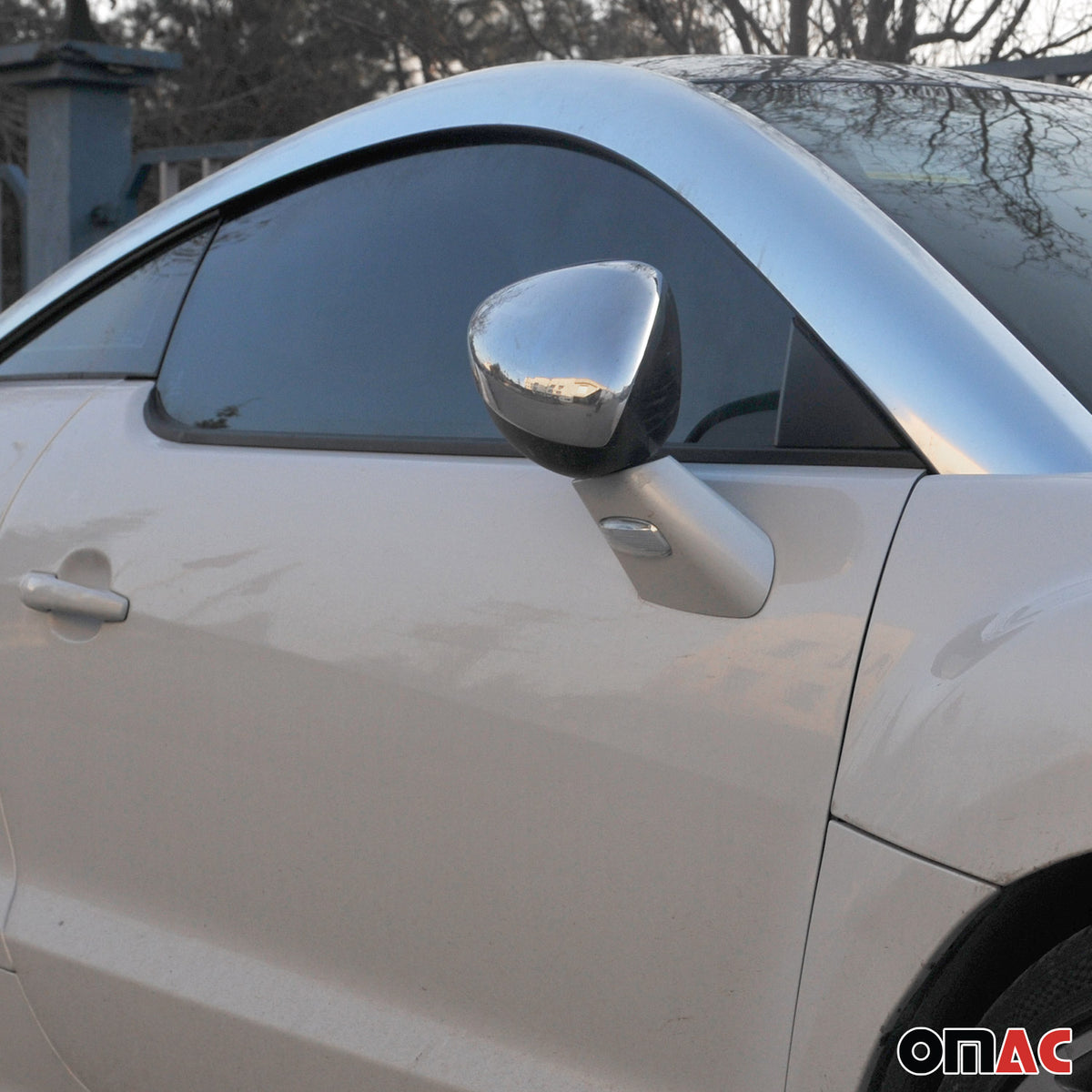 Coques de Rétroviseurs pour Peugeot RCZ 2010-2015 Acier Inoxy Chromé Argent