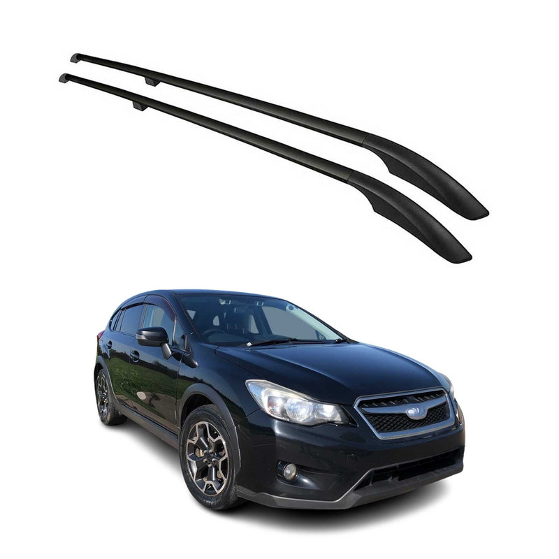 Barres de toit longitudinales pour Subaru XV 2012-2018 Aluminium Noir 2x
