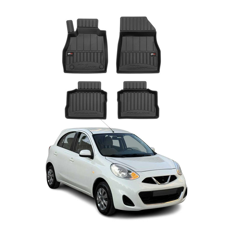 Tapis de Sol Voiture pour Nissan Micra 2016-2022 Caoutchouc TPE Noir
