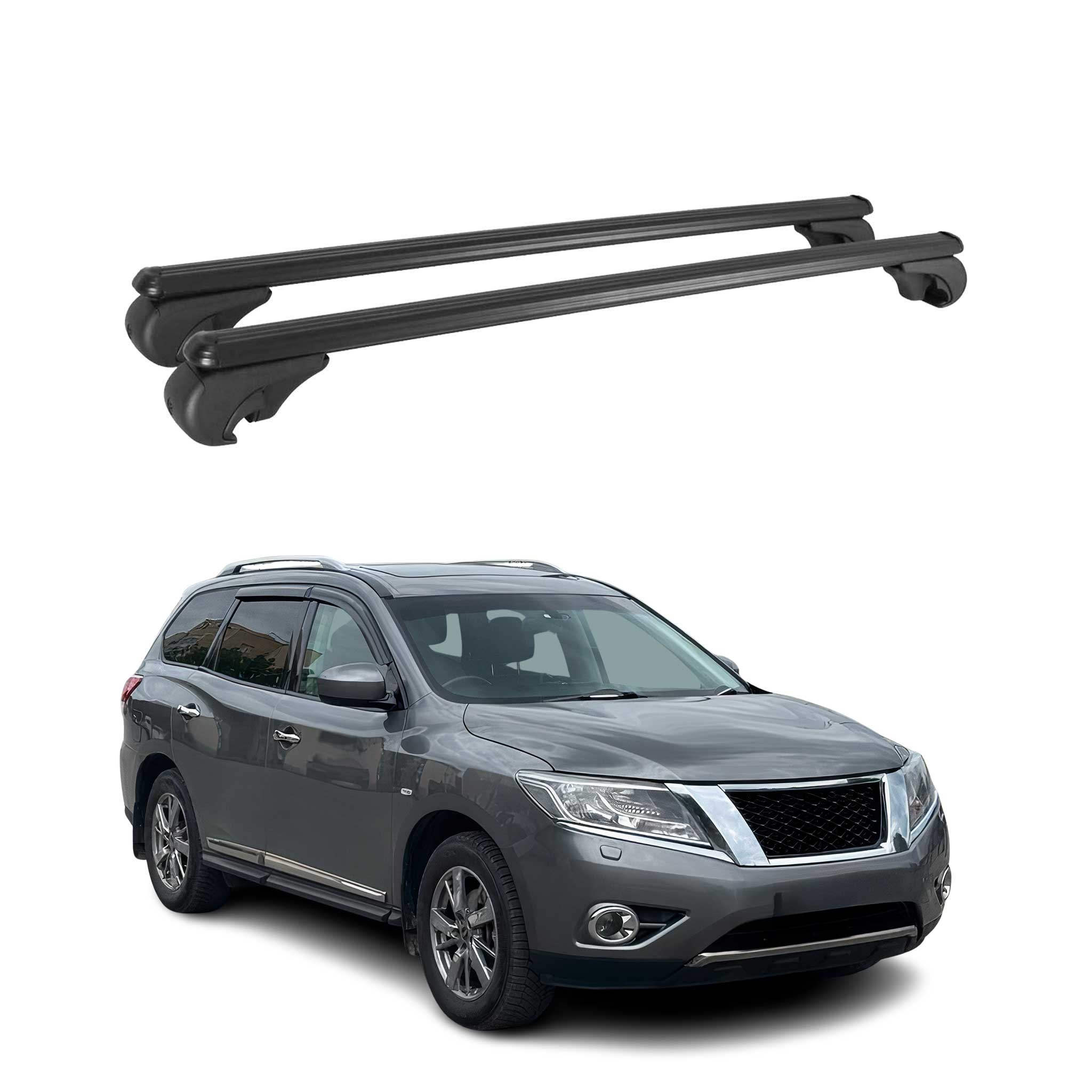 Barres de toit Transversales pour Nissan Pathfinder R52 2013-2021 Aluminium Noir