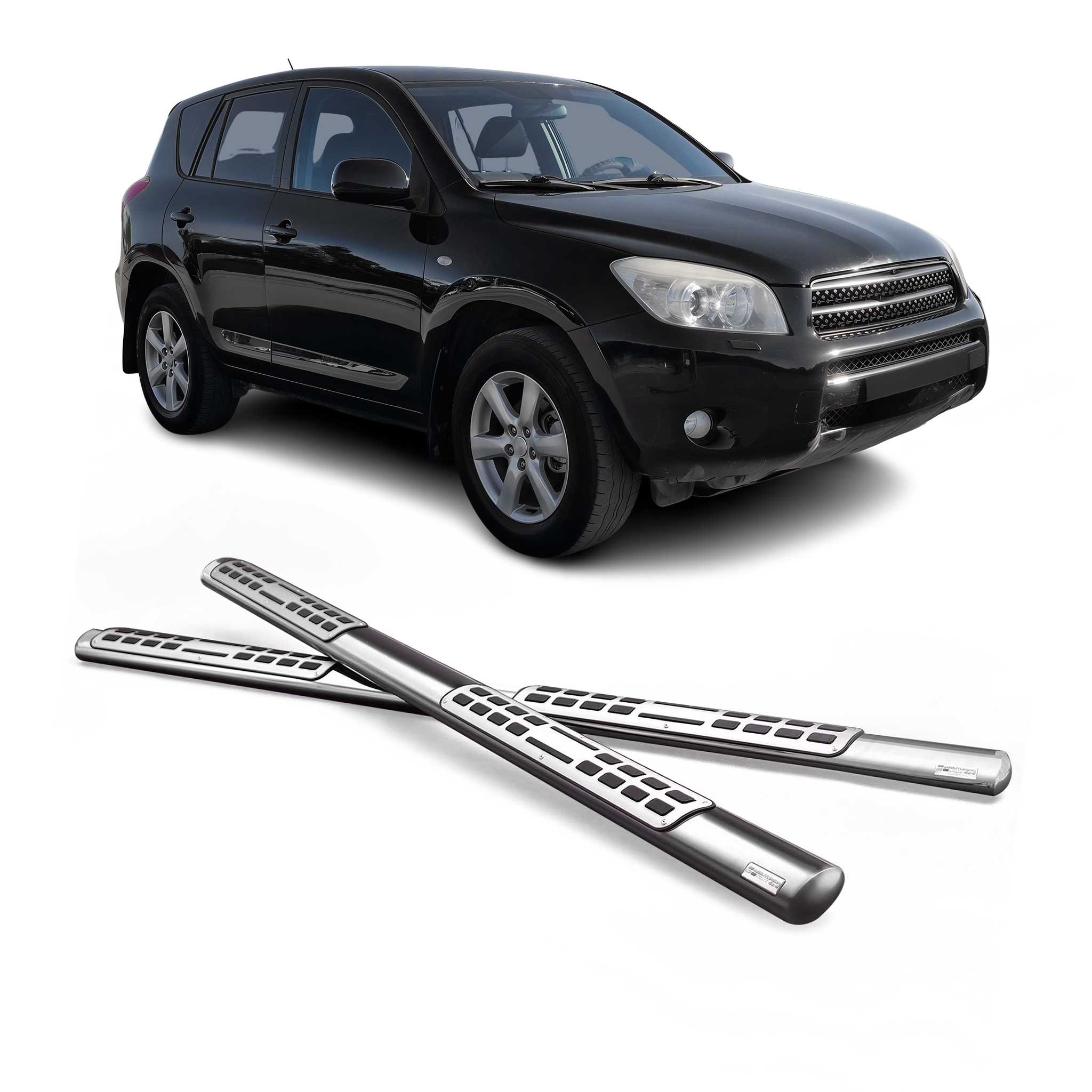 Marchepieds Latéraux pour Toyota RAV4 XA30 2006-2009 Acier Inoxydable Argent