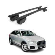 Barres de toit transversales pour Audi Q3 8U 2011-2018 Alu Noir 2x
