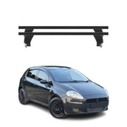 Menabo Barres de toit transversales pour Fiat Grande Punto 2005-2012 Porte-Bagage lisse en Alu Noir TÜV 5Dr