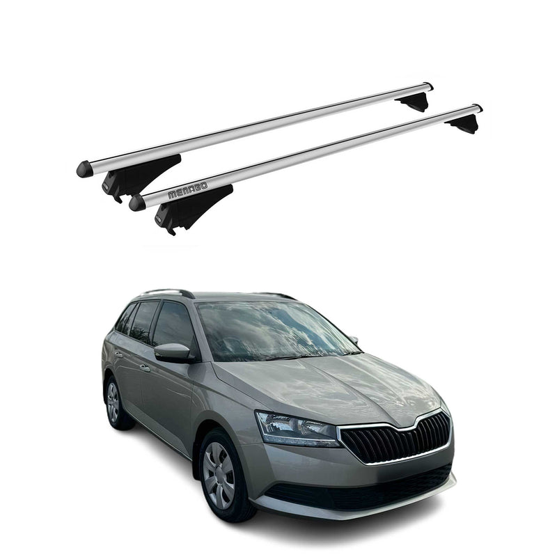 Tiger Barres De Toit Transversales pour Skoda Fabia mk3 Break 2015-2022 Alu Gris