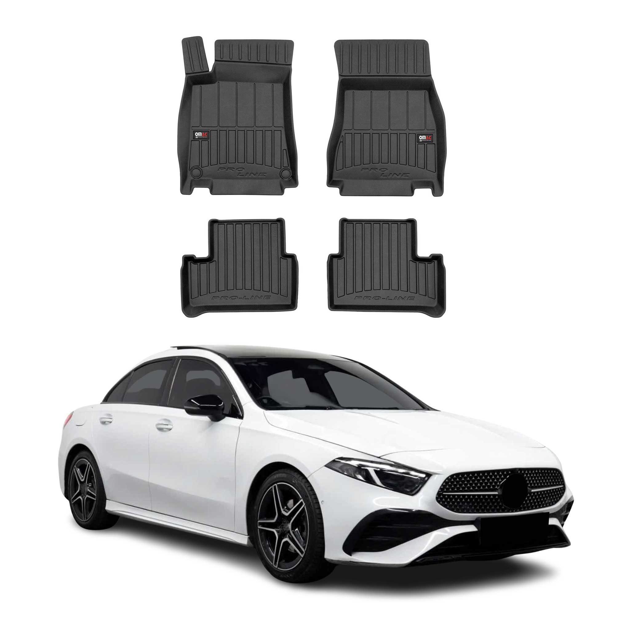 Tapis de Sol pour Mercedes Classe A W177 2018-2026 Caoutchouc TPE Noir
