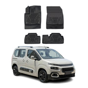 Tapis de sol pour Citroen Berlingo III 2018-2027 Noir 3D en Caoutchouc TPE 4Pcs