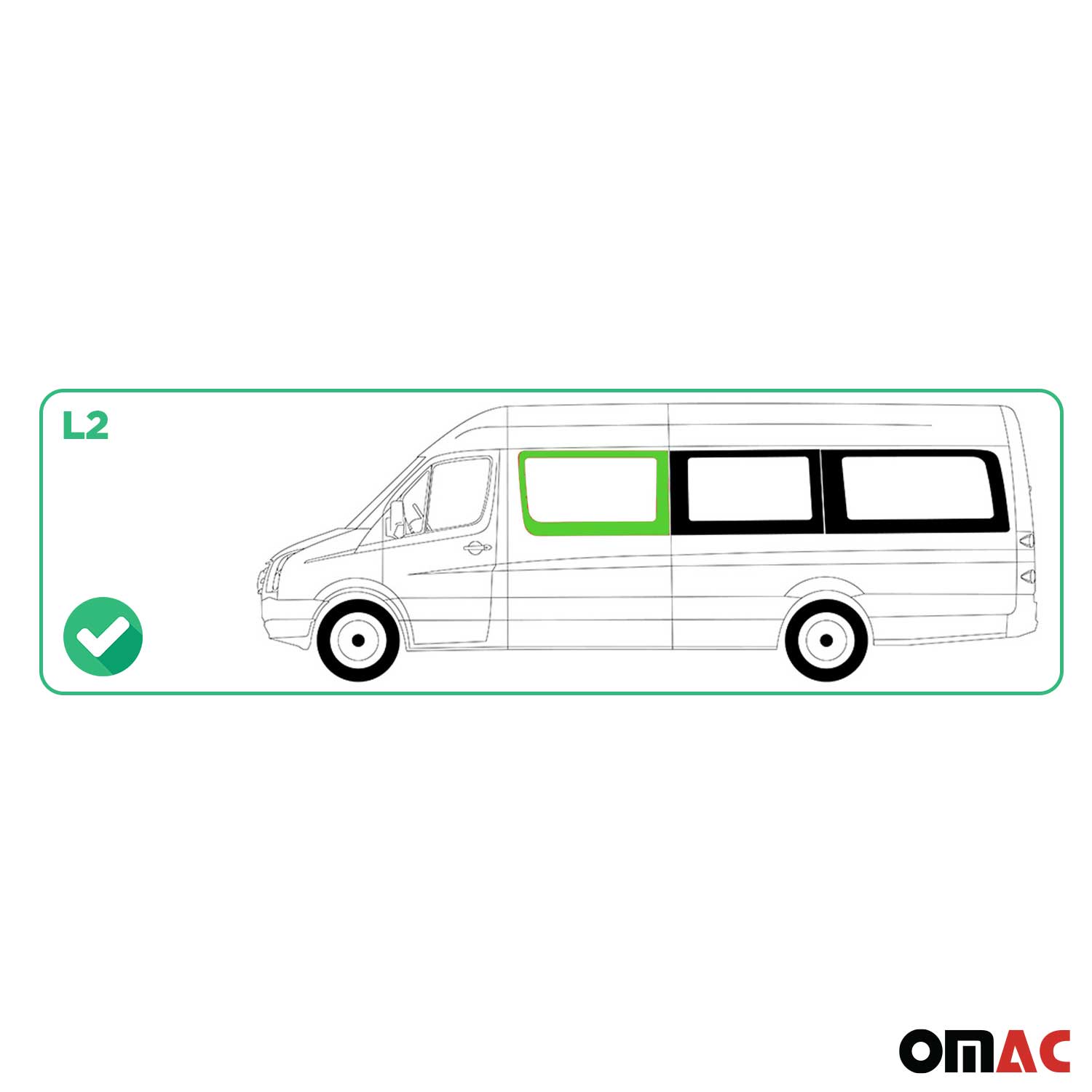 Vitre de Porte pour MAN TGE 2017-2026 L2 Avant Gauche Pas pour porte coulissante