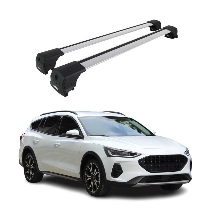 Barres De Toit Transversales pour Ford Focus Active 2018-2025 Alu Gris ABE