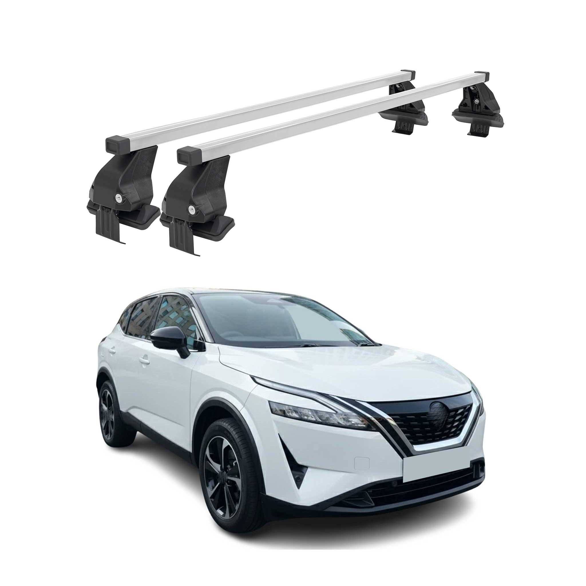 Barres de toit transversales pour Nissan Qashqai III J12 2021-25 Acier Gris 2x